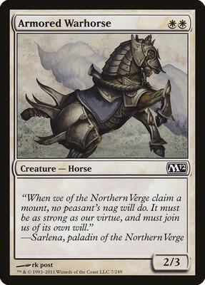 Armored Warhorse card from Magic 2012 (M12)