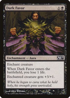 Dark Favor card from Magic 2012 (M12)