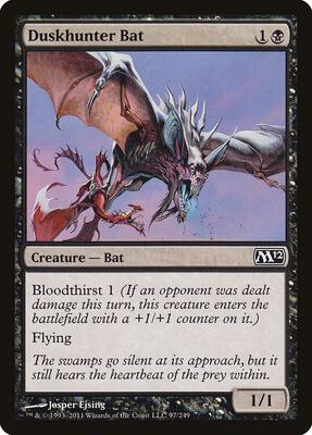 Duskhunter Bat card from Magic 2012 (M12)