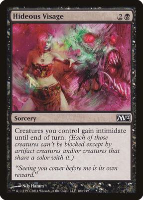 Hideous Visage card from Magic 2012 (M12)