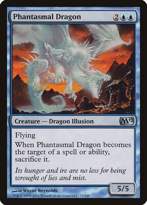 Phantasmal Dragon card from Magic 2012 (M12)