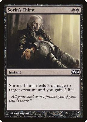 Sorin's Thirst card from Magic 2012 (M12)