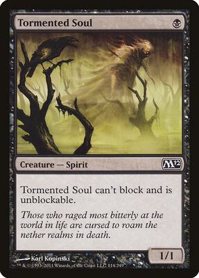 Tormented Soul card from Magic 2012 (M12)