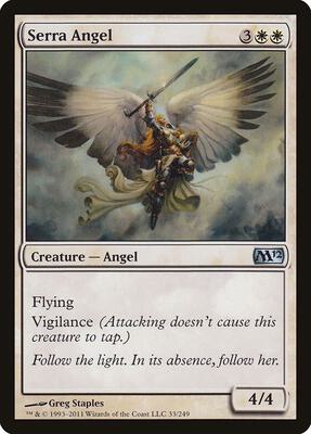 Serra Angel card from Magic 2012 (M12)