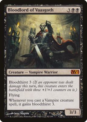 Bloodlord of Vaasgoth card from Magic 2012 (M12)