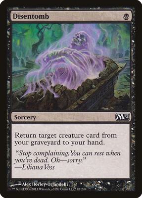 Disentomb card from Magic 2012 (M12)