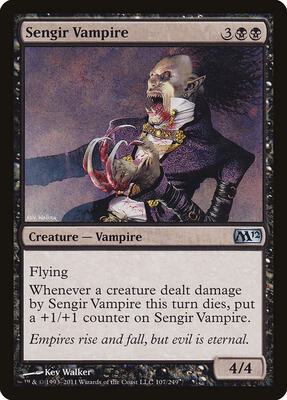 Sengir Vampire card from Magic 2012 (M12)