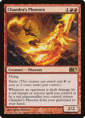 Chandra's Phoenix card from Magic 2012 (M12)