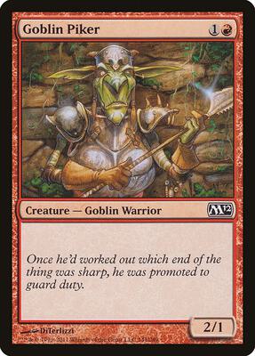 Goblin Piker card from Magic 2012 (M12)