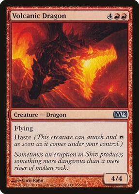 Volcanic Dragon card from Magic 2012 (M12)