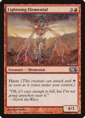 Lightning Elemental card from Magic 2012 (M12)