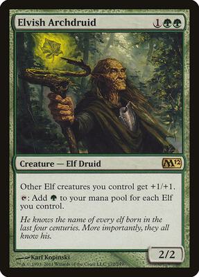 Elvish Archdruid card from Magic 2012 (M12)