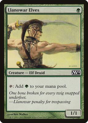 Llanowar Elves card from Magic 2012 (M12)