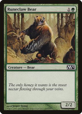 Runeclaw Bear card from Magic 2012 (M12)