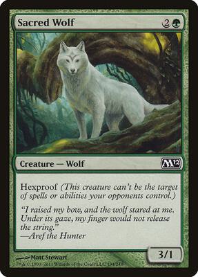 Sacred Wolf card from Magic 2012 (M12)
