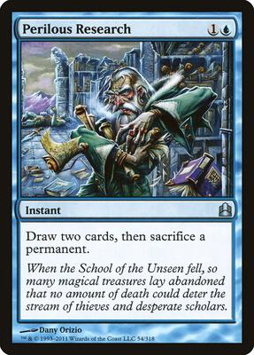 Perilous Research card from Commander