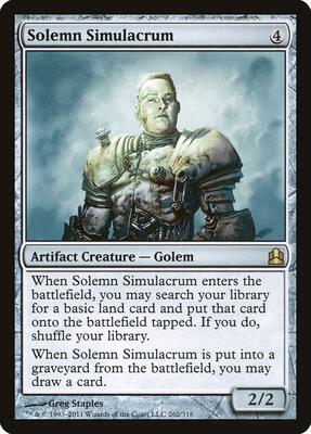 Solemn Simulacrum card from Commander
