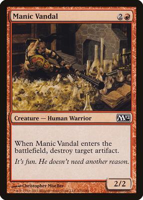 Manic Vandal card from Magic 2012 (M12)