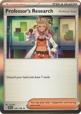 Professor's Research [Professor Sada] - 189/198 card from SV01: Scarlet & Violet Base Set