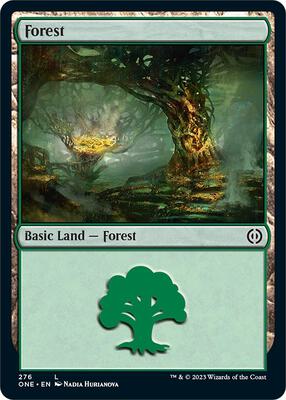 Forest (276) card from Phyrexia: All Will Be One