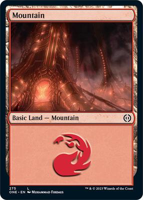 Mountain (275) card from Phyrexia: All Will Be One