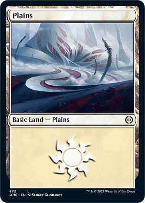 Plains (272) card from Phyrexia: All Will Be One