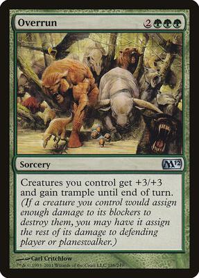 Overrun card from Magic 2012 (M12)
