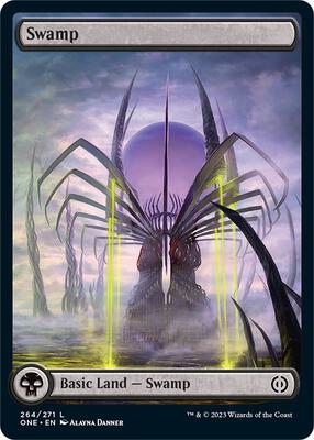 Swamp (264) - Full Art card from Phyrexia: All Will Be One