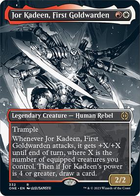 Jor Kadeen, First Goldwarden (Borderless) card from Phyrexia: All Will Be One