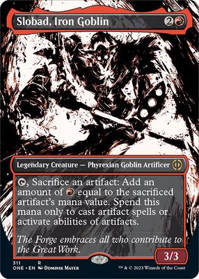 Slobad, Iron Goblin (Showcase) card from Phyrexia: All Will Be One