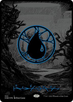 Island (Phyrexian) - Full Art (Oil Slick Raised Foil) card from Phyrexia: All Will Be One