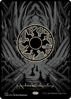 Plains (Phyrexian) - Full Art (Oil Slick Raised Foil) card from Phyrexia: All Will Be One