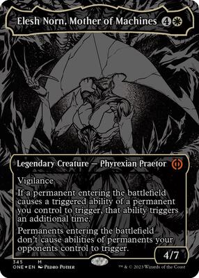 Elesh Norn, Mother of Machines (Oil Slick Raised Foil) card from Phyrexia: All Will Be One