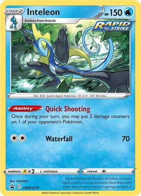 Inteleon - SWSH279 card from SWSH: Sword & Shield Promo Cards