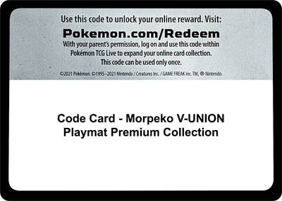 Code Card - Morpeko V-UNION Playmat Premium Collection card from SWSH: Crown Zenith