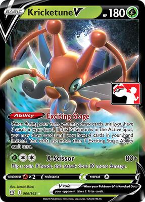 Kricketune V - 006/163 card from Prize Pack Series Cards