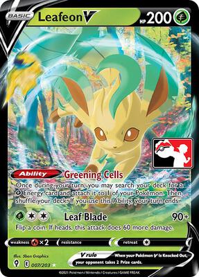 Leafeon V - 007/203 card from Prize Pack Series Cards