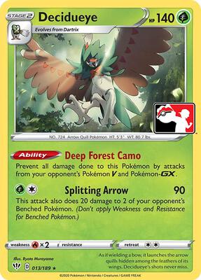 Decidueye - 013/189 card from Prize Pack Series Cards