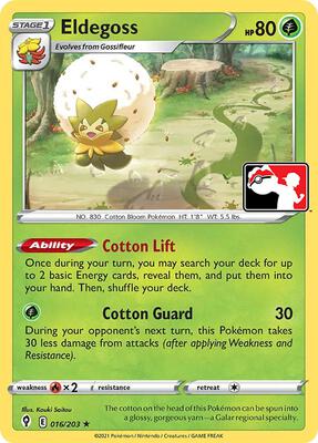 Eldegoss - 016/203 card from Prize Pack Series Cards