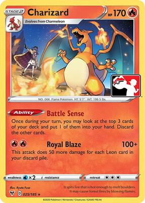 Charizard - 025/185 card from Prize Pack Series Cards