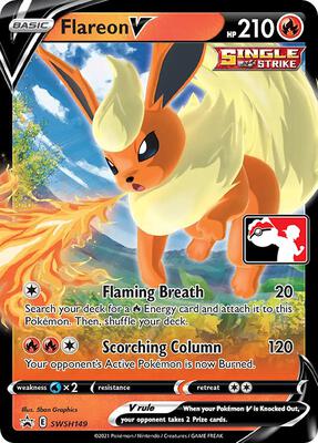Flareon V - SWSH149 card from Prize Pack Series Cards
