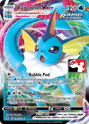 Vaporeon VMAX - 030/203 card from Prize Pack Series Cards