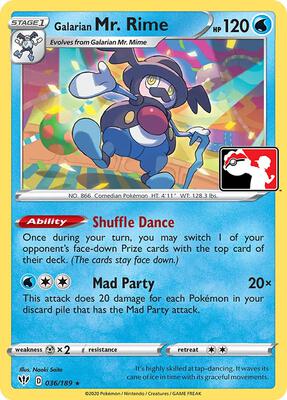 Galarian Mr. Rime - 036/189 card from Prize Pack Series Cards
