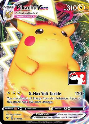 Pikachu VMAX - 044/185 card from Prize Pack Series Cards