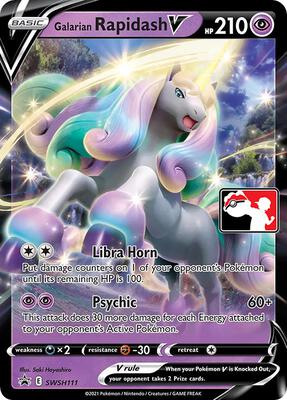 Galarian Rapidash V - SWSH111 card from Prize Pack Series Cards