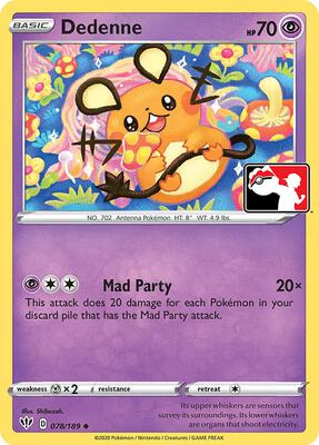 Dedenne - 078/189 card from Prize Pack Series Cards