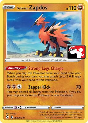 Galarian Zapdos - 082/203 card from Prize Pack Series Cards