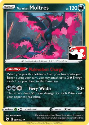 Galarian Moltres - 093/203 card from Prize Pack Series Cards
