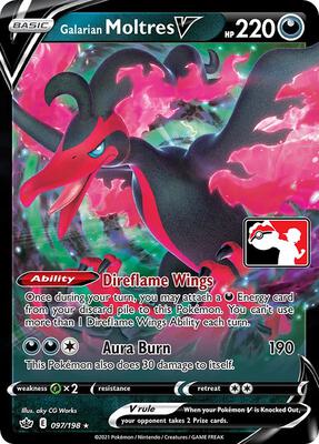 Galarian Moltres V - 097/198 card from Prize Pack Series Cards