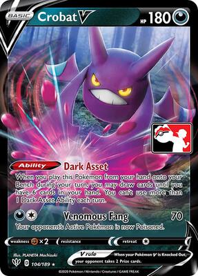 Crobat V - 104/189 card from Prize Pack Series Cards